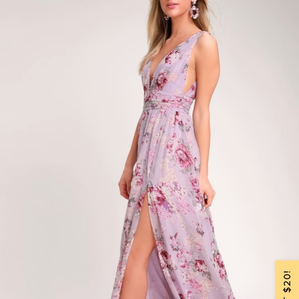Lilac Floral Maxi Dress